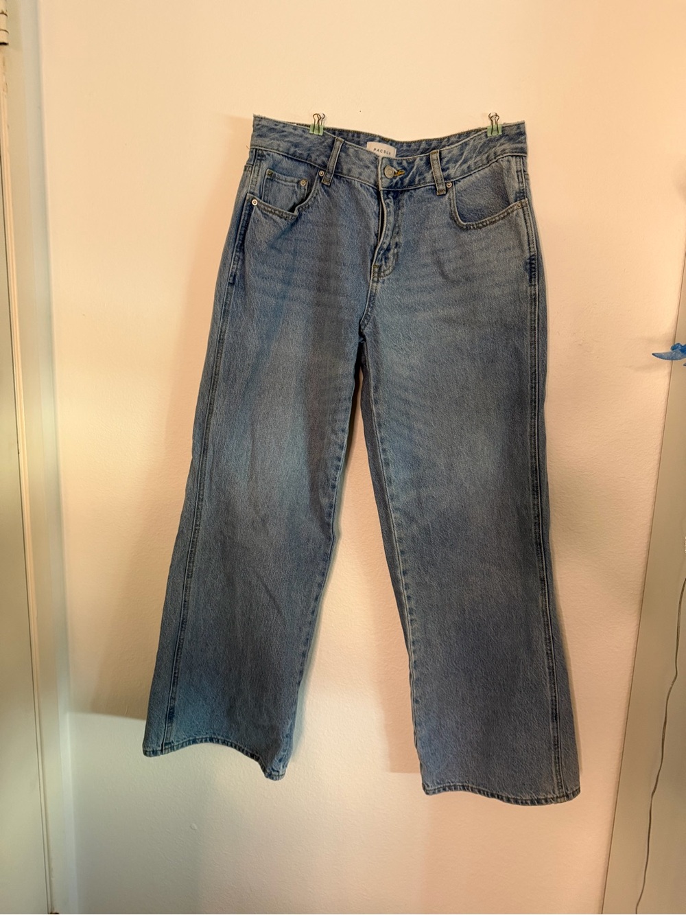 PacSun Women's Wide-Leg High-Rise Jeans - Light Blue Denim